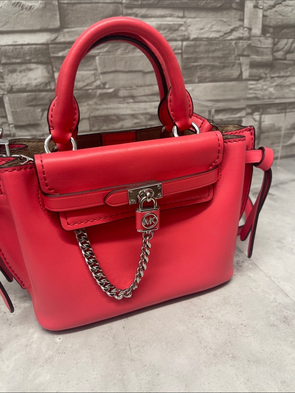 Michael Kors Small Legacy Hamilton Satchel & Matching Wallet Geranium Pink - Picture 4 of 15